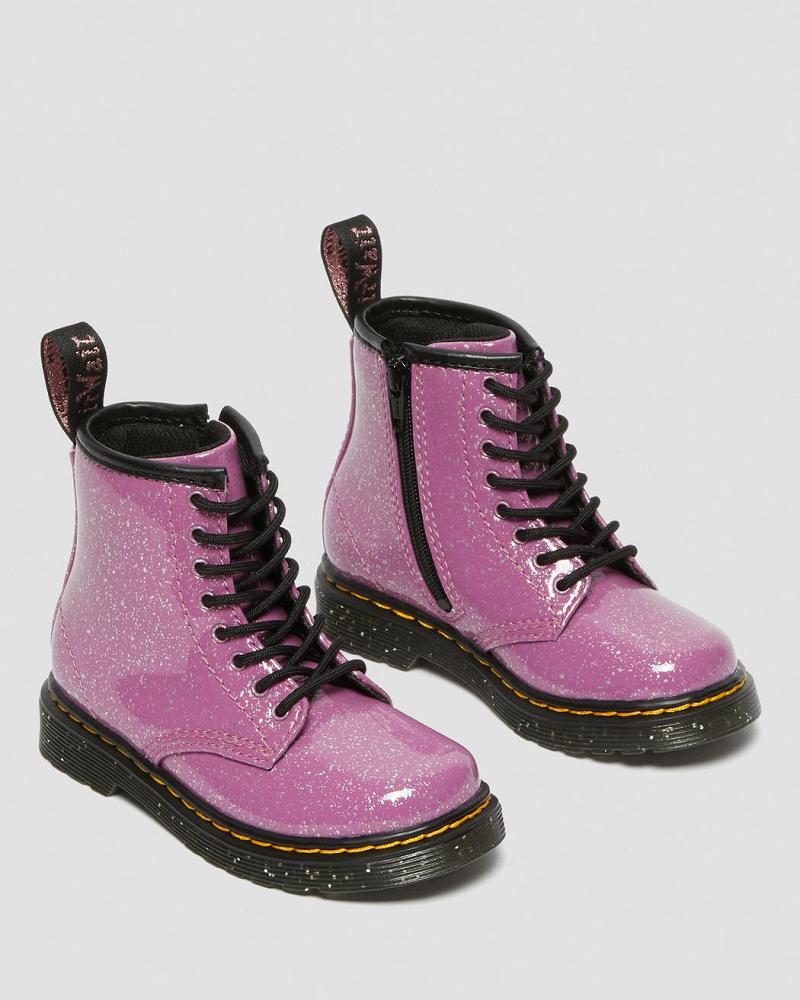 Pink Kids' Dr Martens Toddler 1460 Glitter Lace Up Boots | CA 692VRW